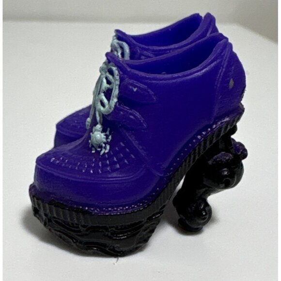 Monster High Purple Shoes Spider Laces Black Heel For Twyla Boogeyman 13 Wishes - Picture 5 of 8